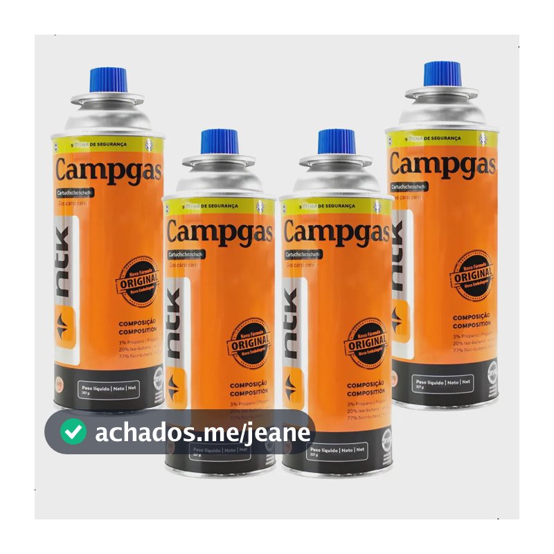 Kit 4pçs Acampamento Cartucho Refil Fogareiro Portátil Ntk Prateado