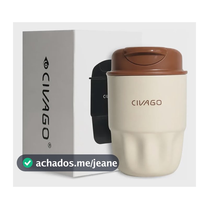 300ml Copo Térmico Inox Com Tampa Para Café E Chá Civago Café