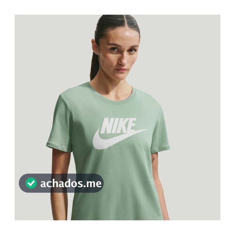 Camiseta Nike Sportswear Essentials Feminina Verde Claro/branco Pp