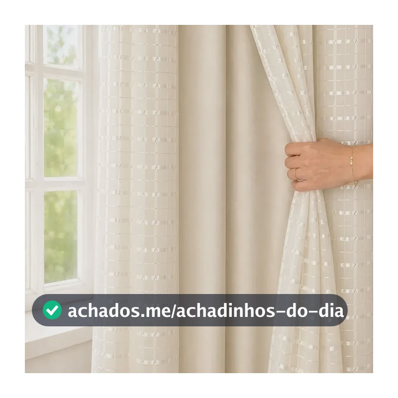 Cortina Blackout Blecaute Voil C/ Pvc 2,80x2,30 Sala Quarto Bege