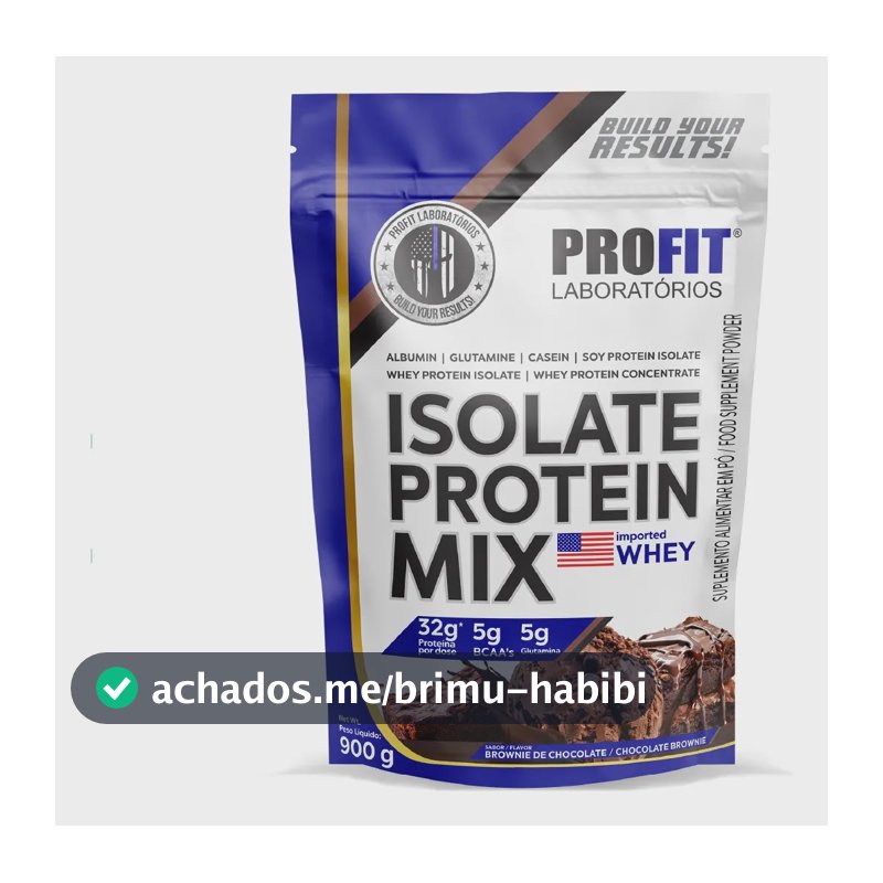 Whey Protein Isolado Isolate Protein Mix 900g Brownie de Chocolate Profit