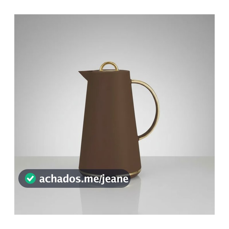 Garrafa Térmica Café Chá Samira 1 Litro Marrom Com Dourado Marrom-escuro