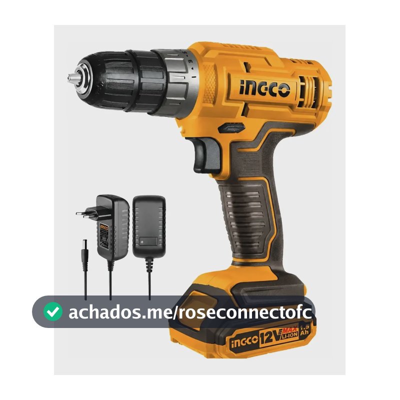 Parafusadeira Furadeira À Bateria 3/8 12v Ingco Ucdli1218-9 Laranja-claro 12v