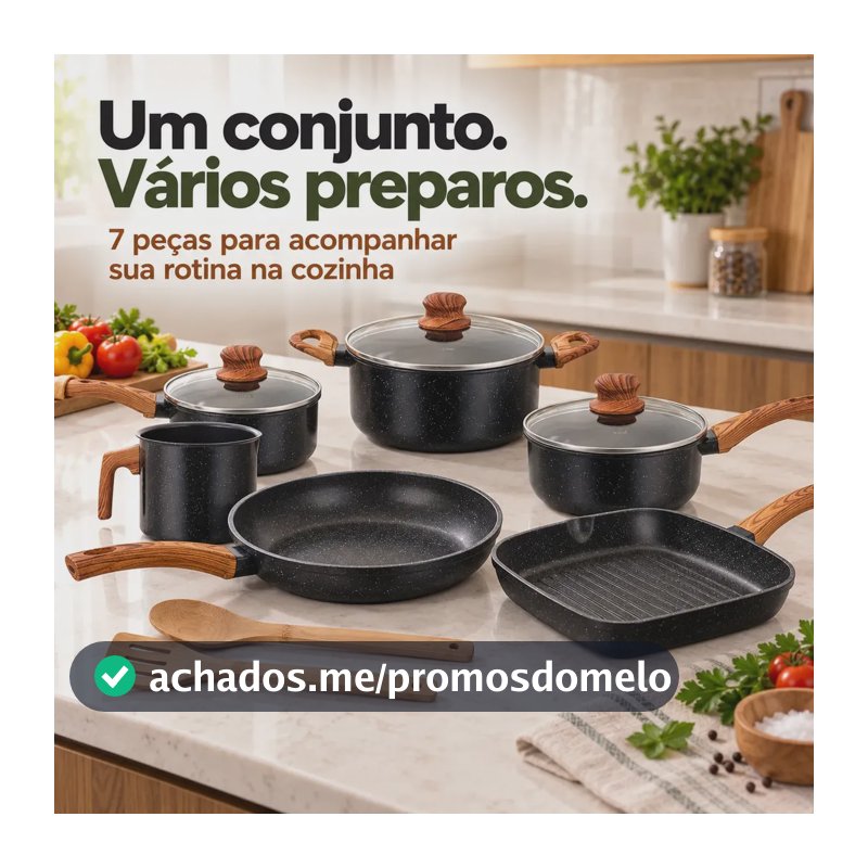 Jogo De Panelas Cerâmica Inducao Triplo Conjunto de Panelas Antiaderente 7 peças Ecoglid