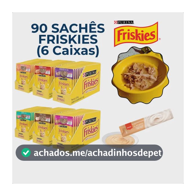Kit 90 Friskies Gato Sachê Ração Úmida Sortido + Brinde