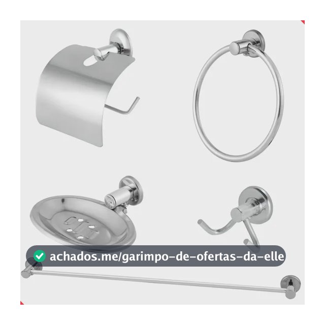 Kit De Acessórios Para Banheiro Lavabo Aço Inox 05 Peças
