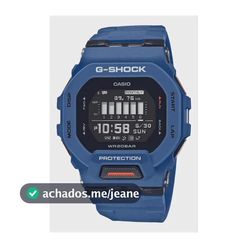 Relógio Casio G-shock G-squad Sports Gbd-200-2dr Correia Azul Bisel Azul Fundo Preto