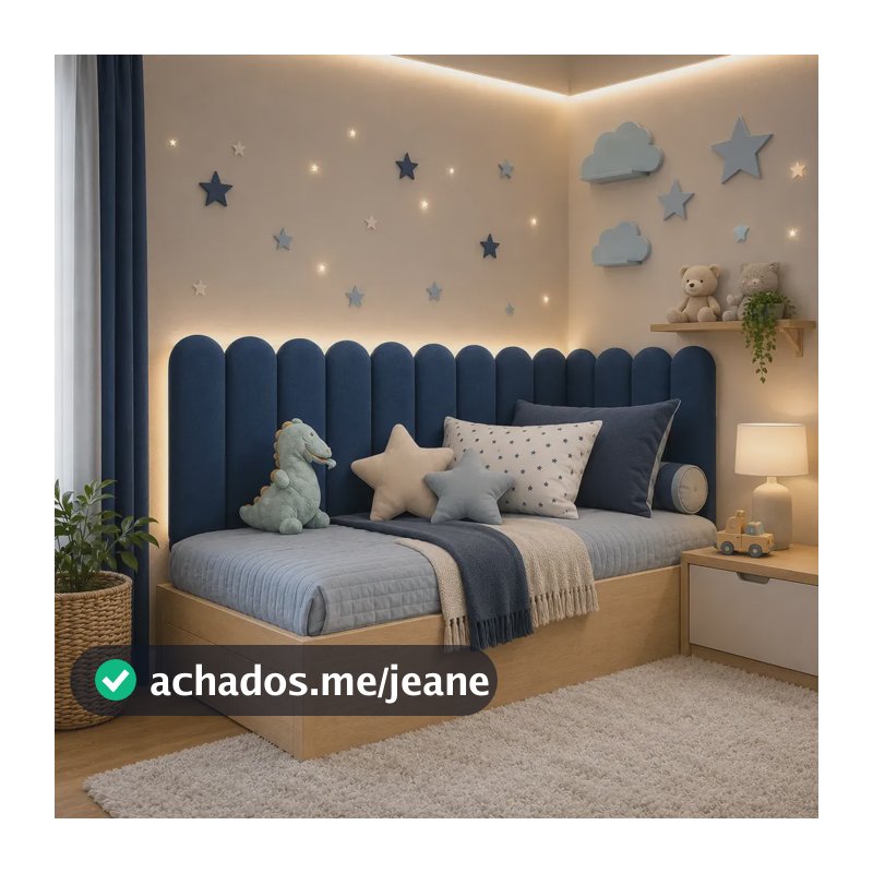 Cabeceira Modular Nuvem20x60 Kit 15 Form.l Solteiro/infantil Azul