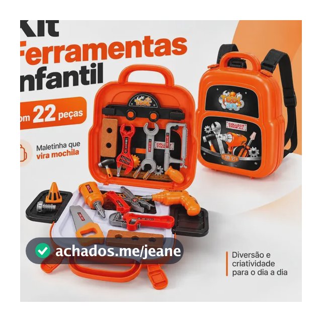 Kit Ferramentas Infantil 3 em 1 com Bancada e Furadeira Brinquedo, 22 Peças