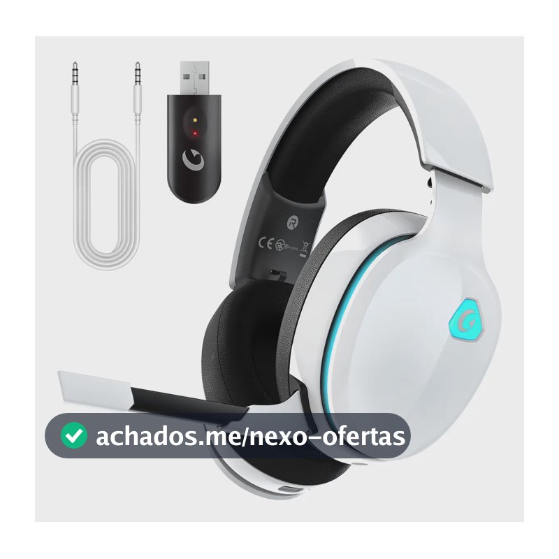 Fone De Ouvido Gamer Headset USB Olafvi Captain 300 Com Fio Branco Microfone Cancelamento De Ruído PS5 PS4 PC Switch (1 pc)