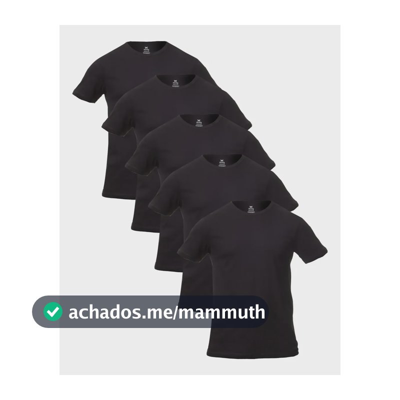 Kit Com 5 Camisetas Masculinas Básicas Slim Hering 4fv31den Preto Liso G
