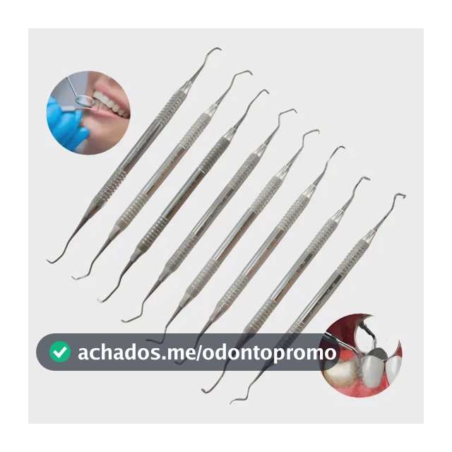 Kit 8 Curetas Gracey Periodontia - Kit Completo Gracey