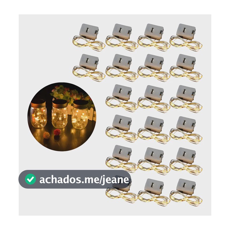 Kit 20x Cordão Led Fio Fada 2m 20l Luzinhas Pisca Decoração