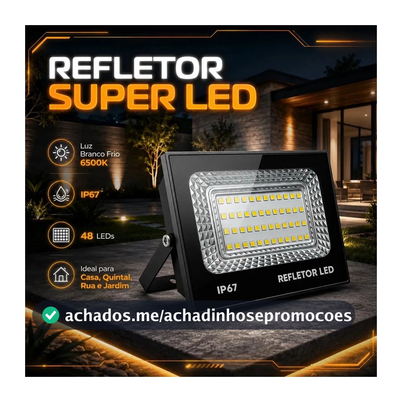 kit 2 Refletor Led 200w Holofote Bivolt Prova D'água Cor Branco Frio 6500k