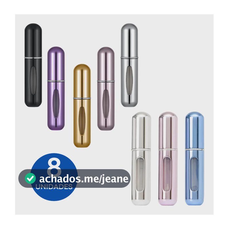 Mini Spray Frasco Recarregável Porta Perfume 5ml 8 Unidades