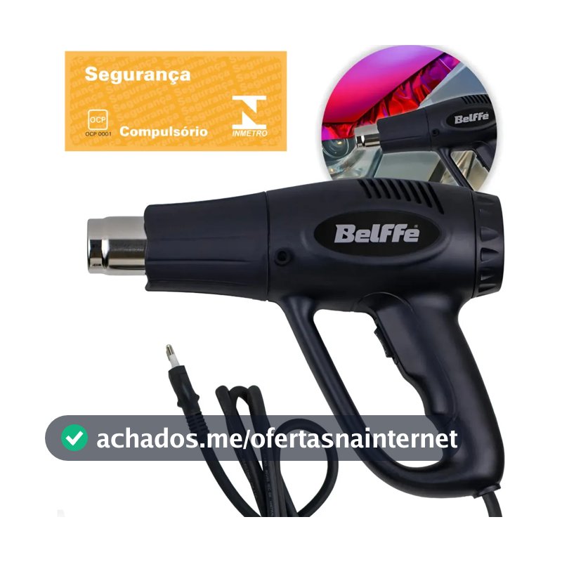 Soprador Térmico 2 Estágios Ar Quente 1500/2000w Belffe Cor Preto