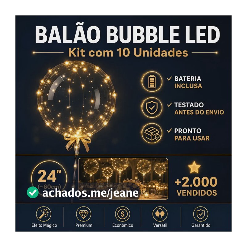 Kit 10 Balões Bobo Led 5 Metros Festa Decoração