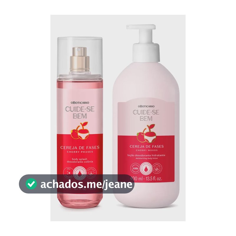 Combo Cuide-se Bem Cereja De Fases: Body Splash 200ml + Loção Corporal 400ml