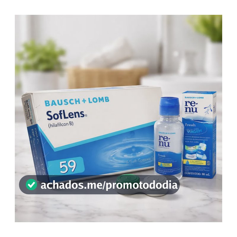 Lente De Contato Soflens 59 Bausch & Lomb Com Renu 60ml