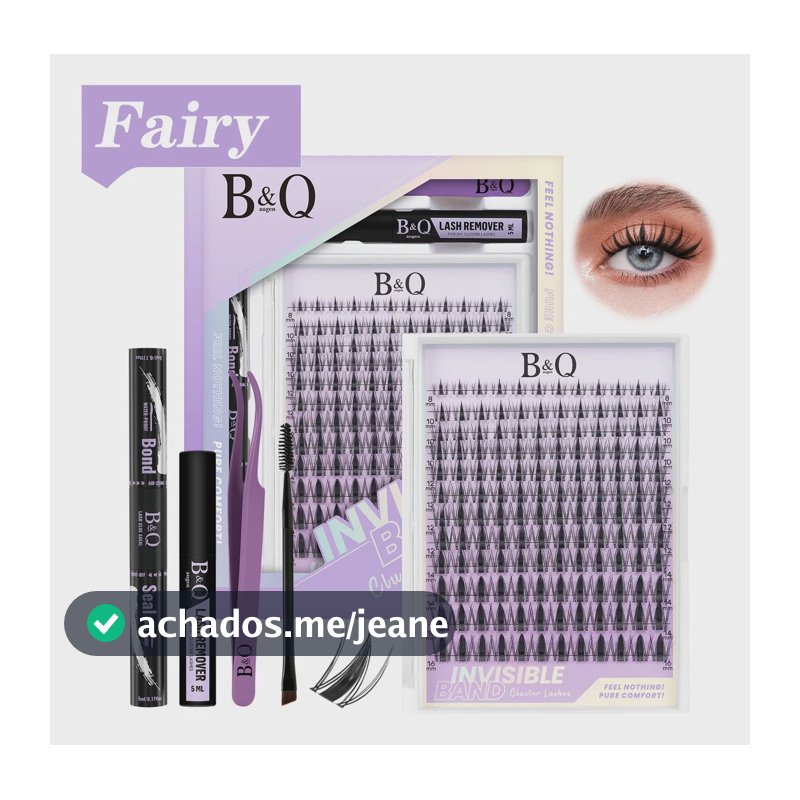 Kit Extensão de Cílios B&Qaugen Fairy de Mink Sintético Curvatura D para Iniciantes