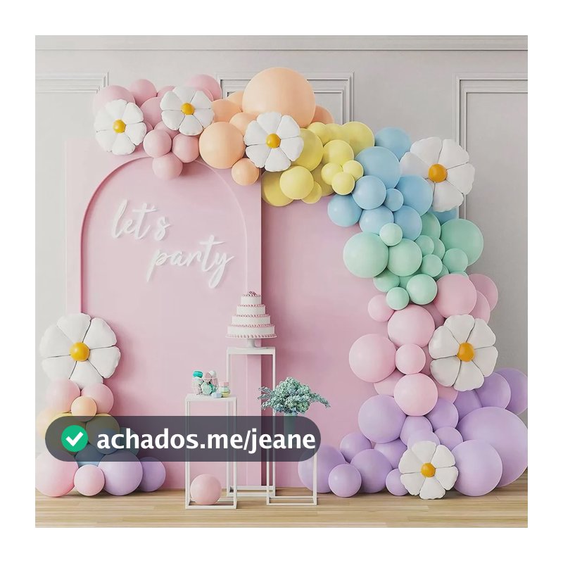 Kit 124 Balão Margarida Decoração De Festa Macaron Colorido Multicolorido