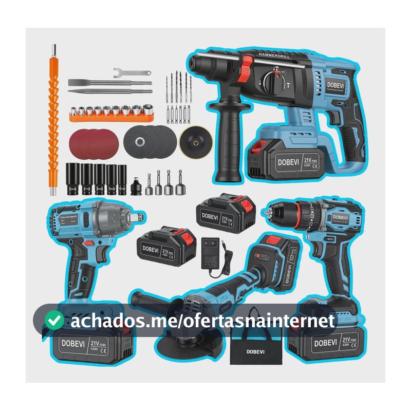 4 Em 1 Kit Ferramenta Elétrica Furadeira Impacto Brushless