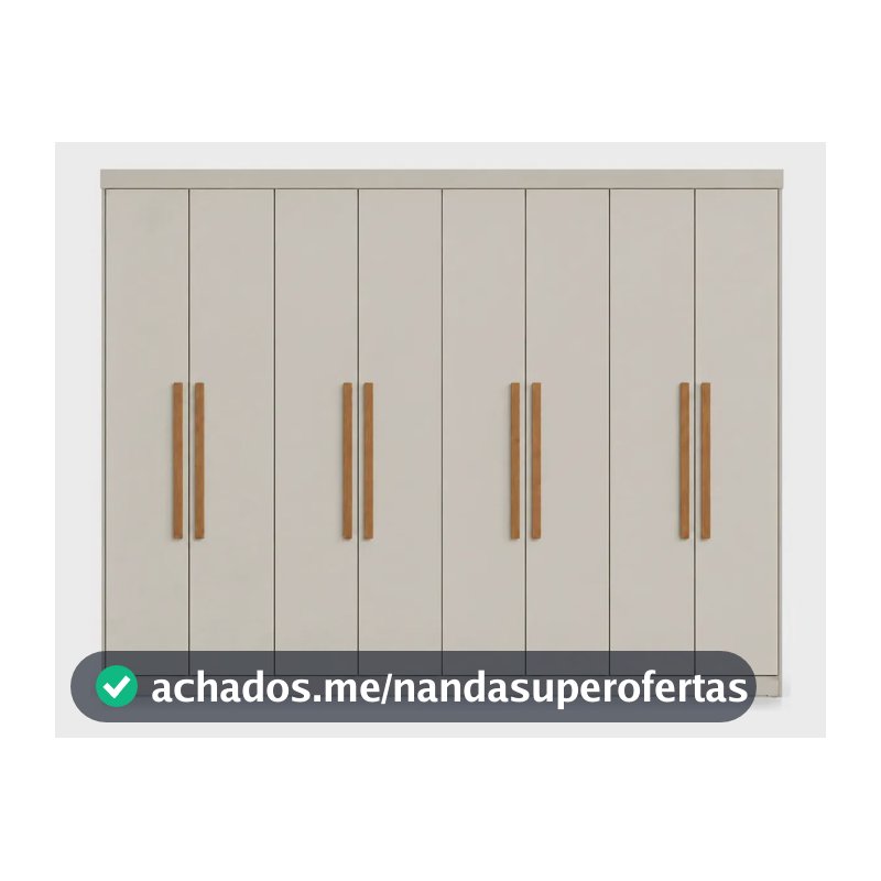Guarda-Roupa Casal Paris 8 Portas 4 Gavetas Branco