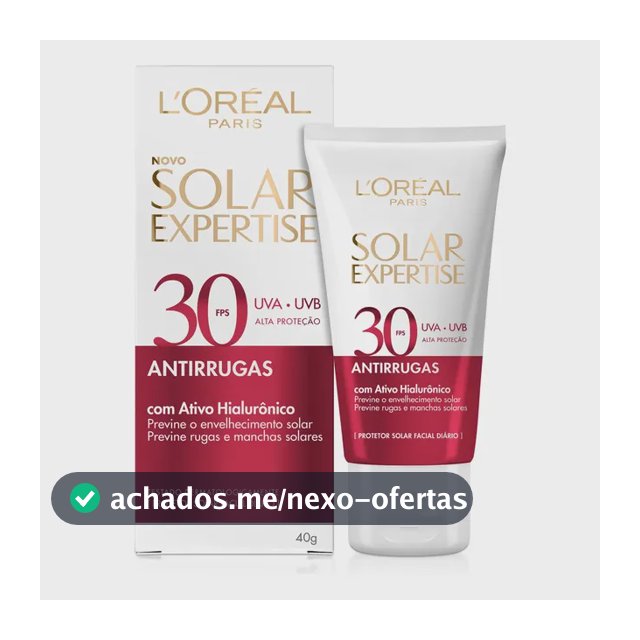 Protetor solar facial L'Oréal Paris antirrugas FPS 30 40g