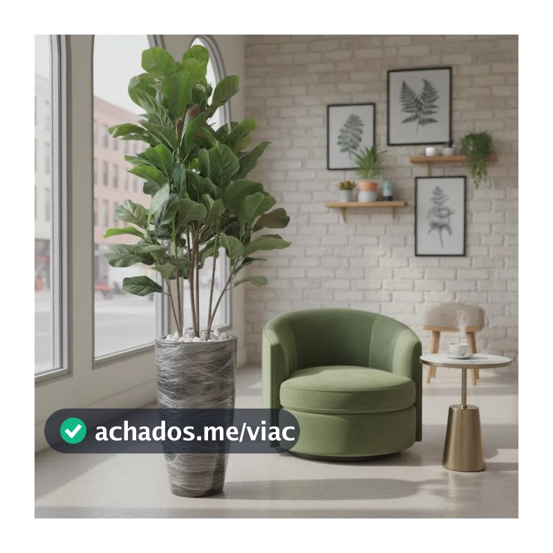 Árvore Ficus Lyrata Artificial Super Realista Cheia De Folha Verde
