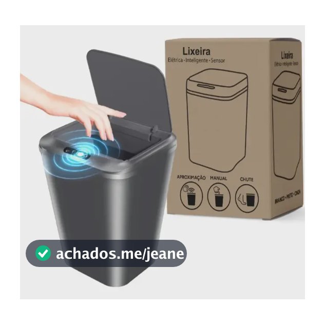 Lixeira Automática Sensor Recarregável Escritório