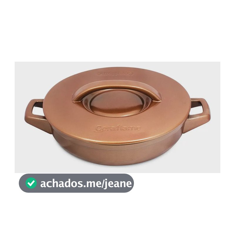 Frigideira Ceraflame Cerâmica Copper 28cm 2.5L Cookware Buffet Duo+