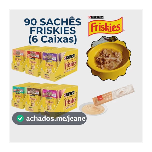 Kit 90 Friskies Gato Sachê Ração Úmida Sortido + Brinde