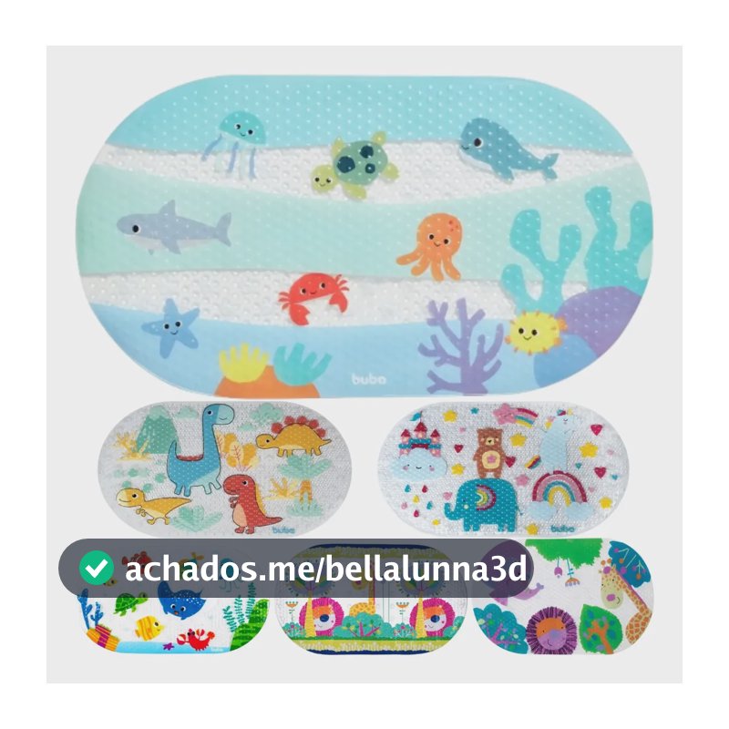 Tapete Para Banheiro Buba Antiderrapante Com Ventosas Banho Splash