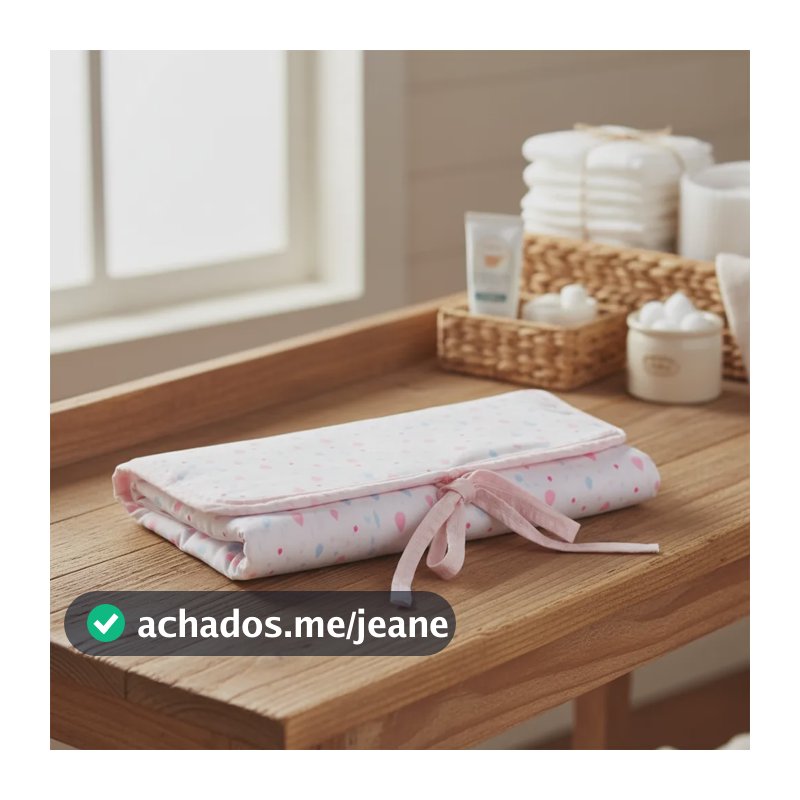 Trocador Fraldas Bebe Portátil Acolchoado Com Porta Fralda   Gotas
