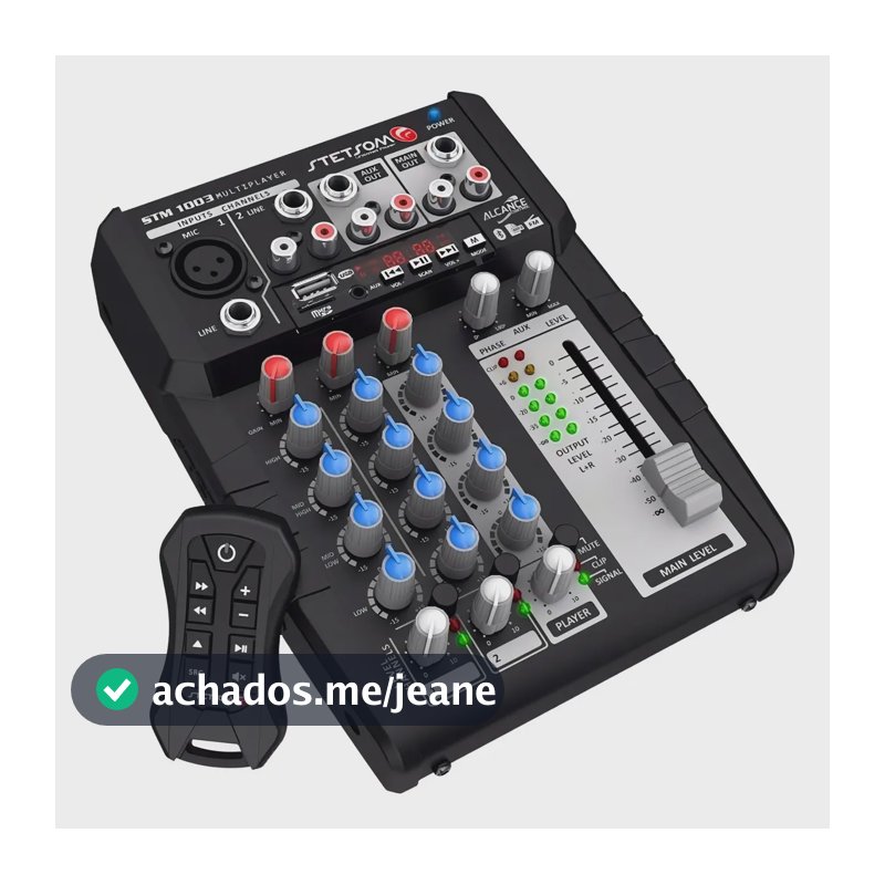 Mesa de Som Automotiva Stetsom Stm1003 Com Bluetooth e 3 Canais de Entrada