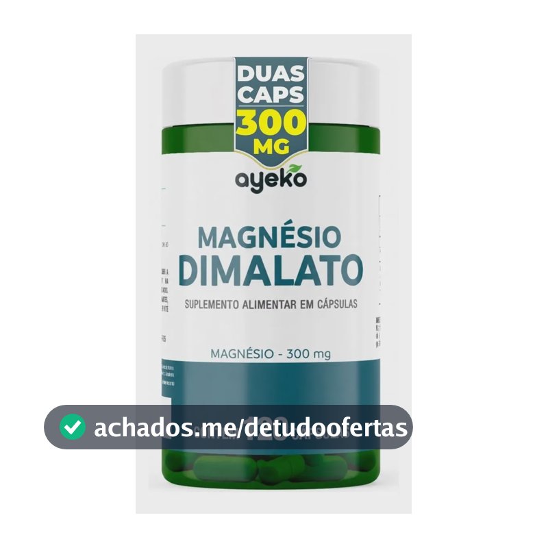 Magnésio Dimalato Fórmula 100% Pura Com Máxima Concentração E Pureza 120 Caps 300mg Elementar Sem Sabor