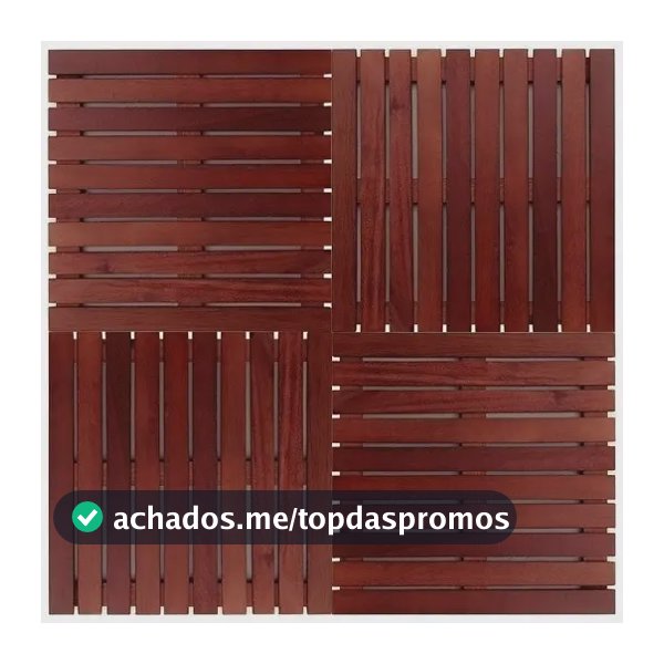 Deck Modular Madeira Com Verniz Marítimo Imbuia - 50 X 50 Cm Verniz Marítimo