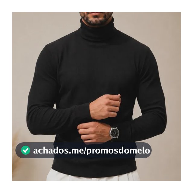 Blusa De Frio Masculina Cacharrel Gola Alta Rolê Canelada Preto Canelado G