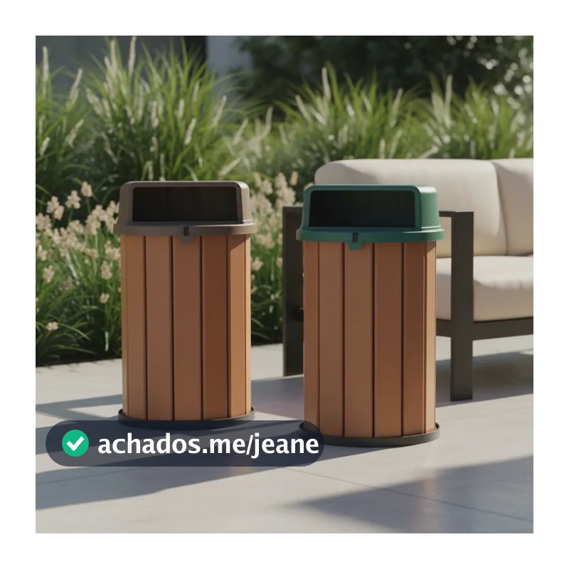 Lixeiras MBS Ecológica Madeira Plástica 100L Coleta Seletivo e Orgânico