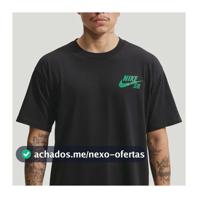 Camiseta Nike Sb Masculina Preto/verde Escuro M