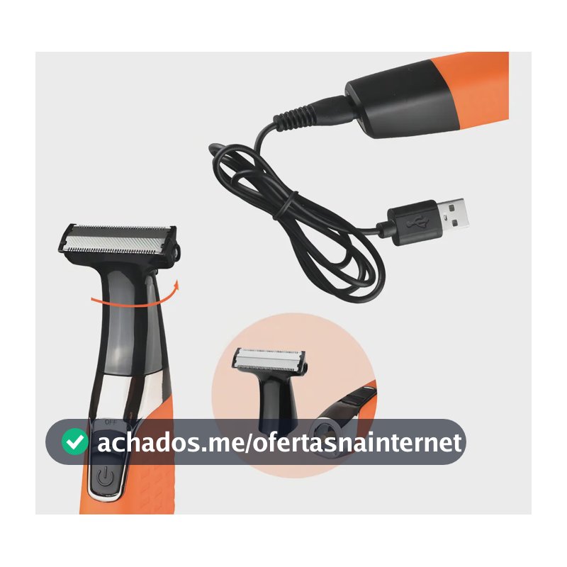 Maquininha 3 Em 1 Kemei KM-1910 Aparador Pelo Corpo Água Resistente