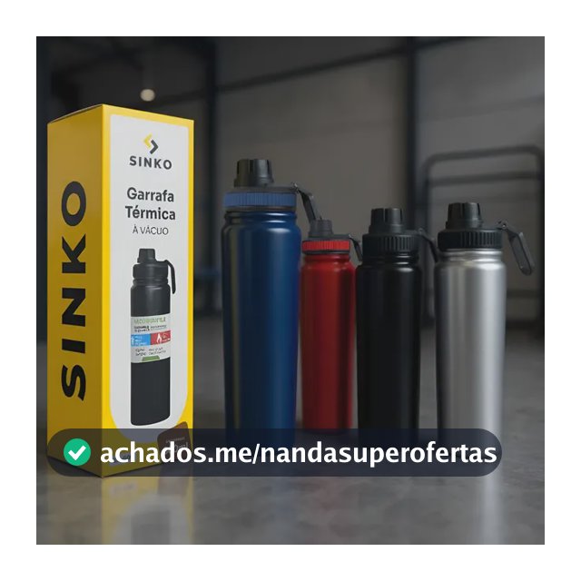 Garrafa Térmica Água 800ml Squeeze Inox Academia Com Alça