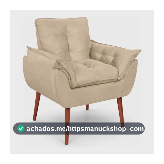 Poltrona Decorativa Para Sala Quarto Recepção Opala Bege
