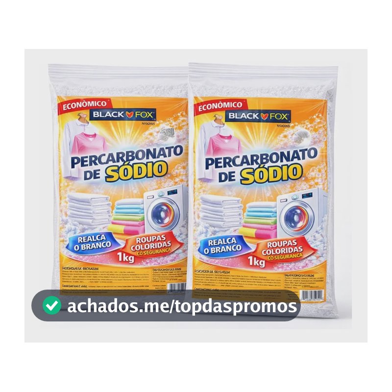 Percarbonato 2kg Tira Manchas Roupas Brancas Blackfoxx