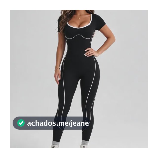 Macacão Fitness Manga Curta Academia Treino Ginástica