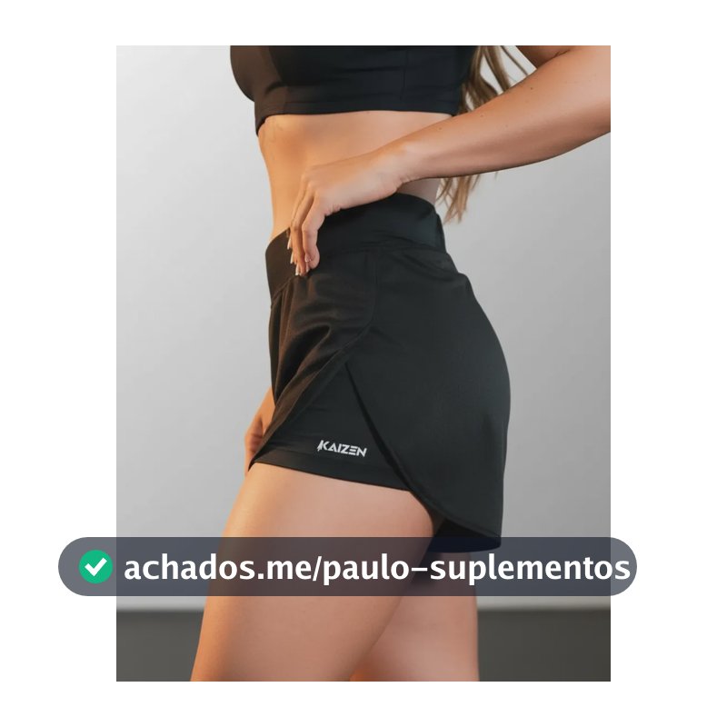 Shorts Feminino Duplo 2 Em 1 Fitness Bermuda Feminino Preto Liso G