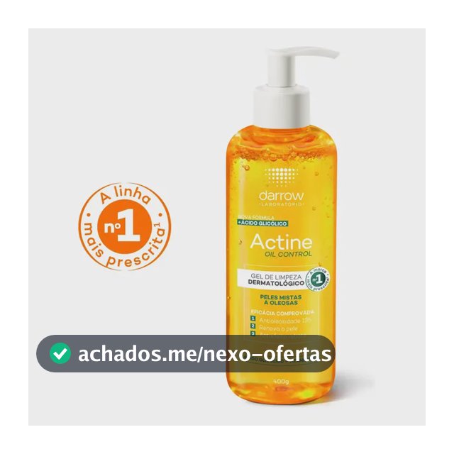 Gel de Limpeza Facial Darrow Actine Oil Control Pele Mista Oleosa 400g