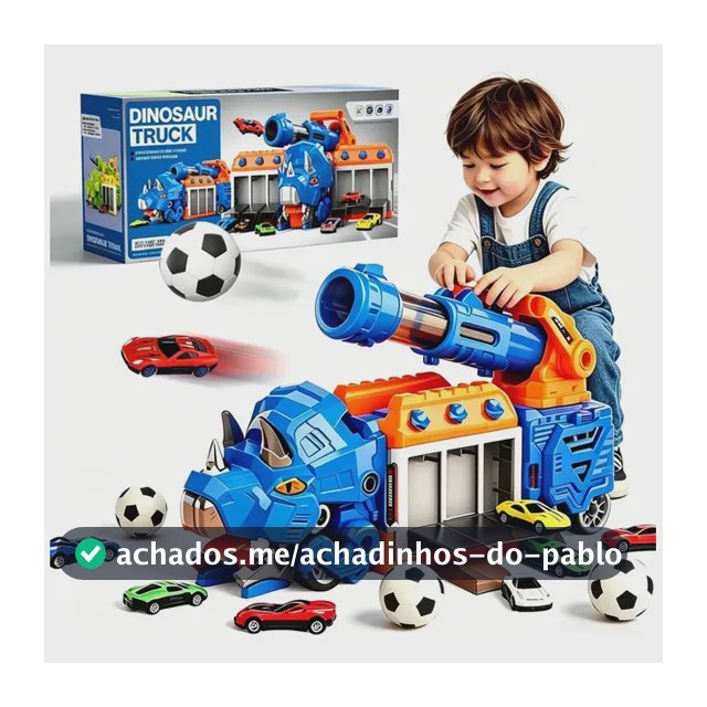 Caminhao Dinossauro 3 Em 1 Engole Carro E Lança Bola Futebol Azul