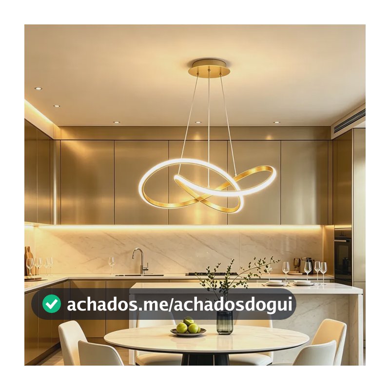 Luminária Suspensa Com Design De Trevo, 3 Em 1 110v-/220v Dourado