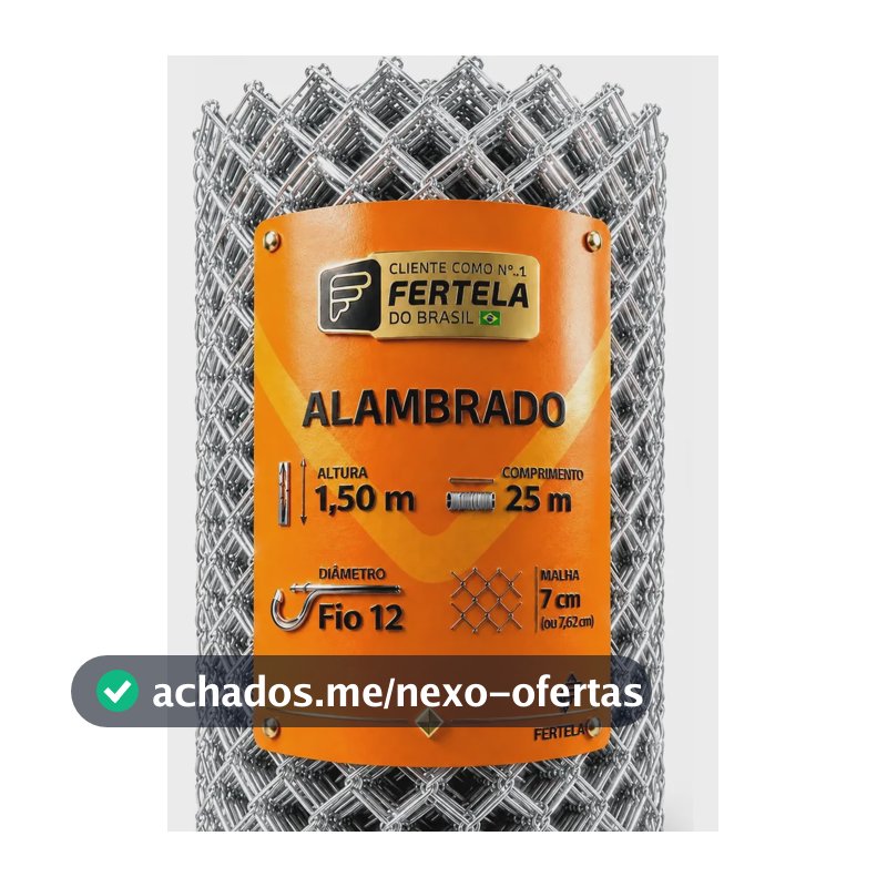 Tela Alambrado Fio 12 Galvanizada 1,50x25m Malha8 Resistente Galvanizado